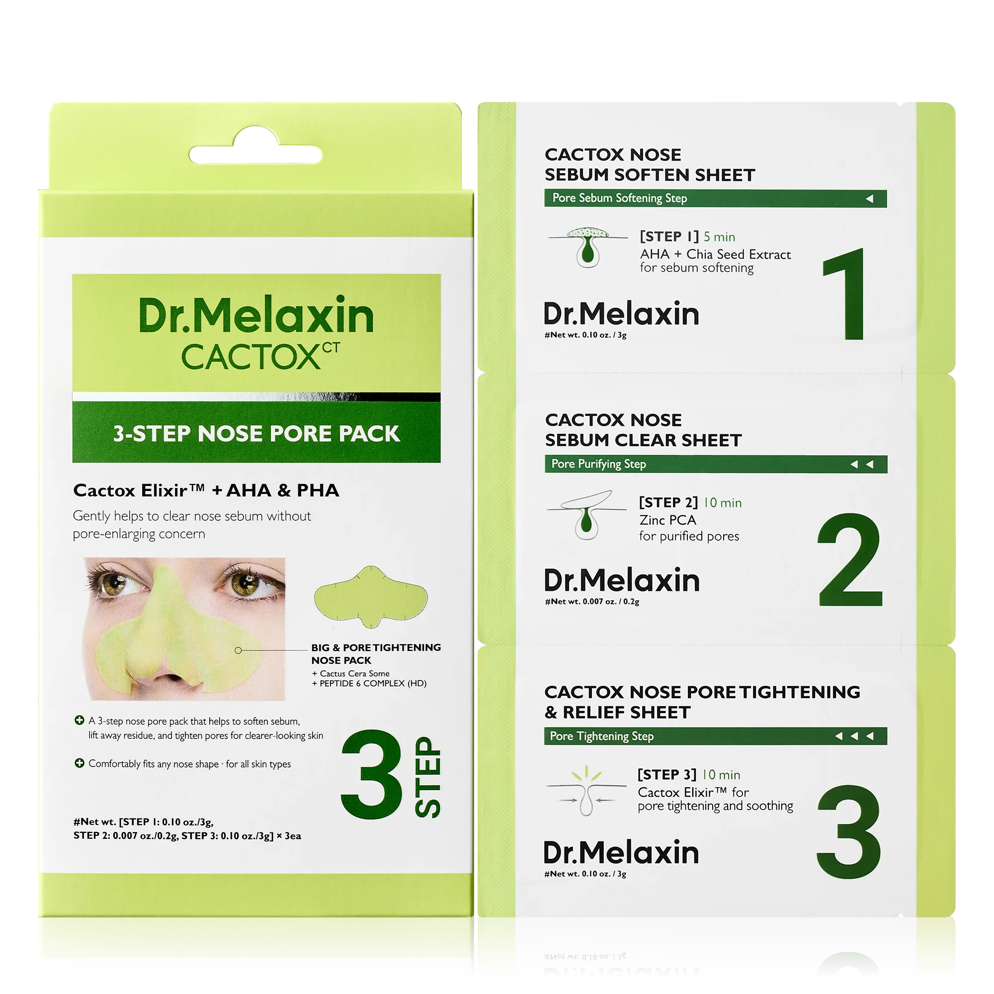 CACTOX 3-Step Nose Mask Pack
